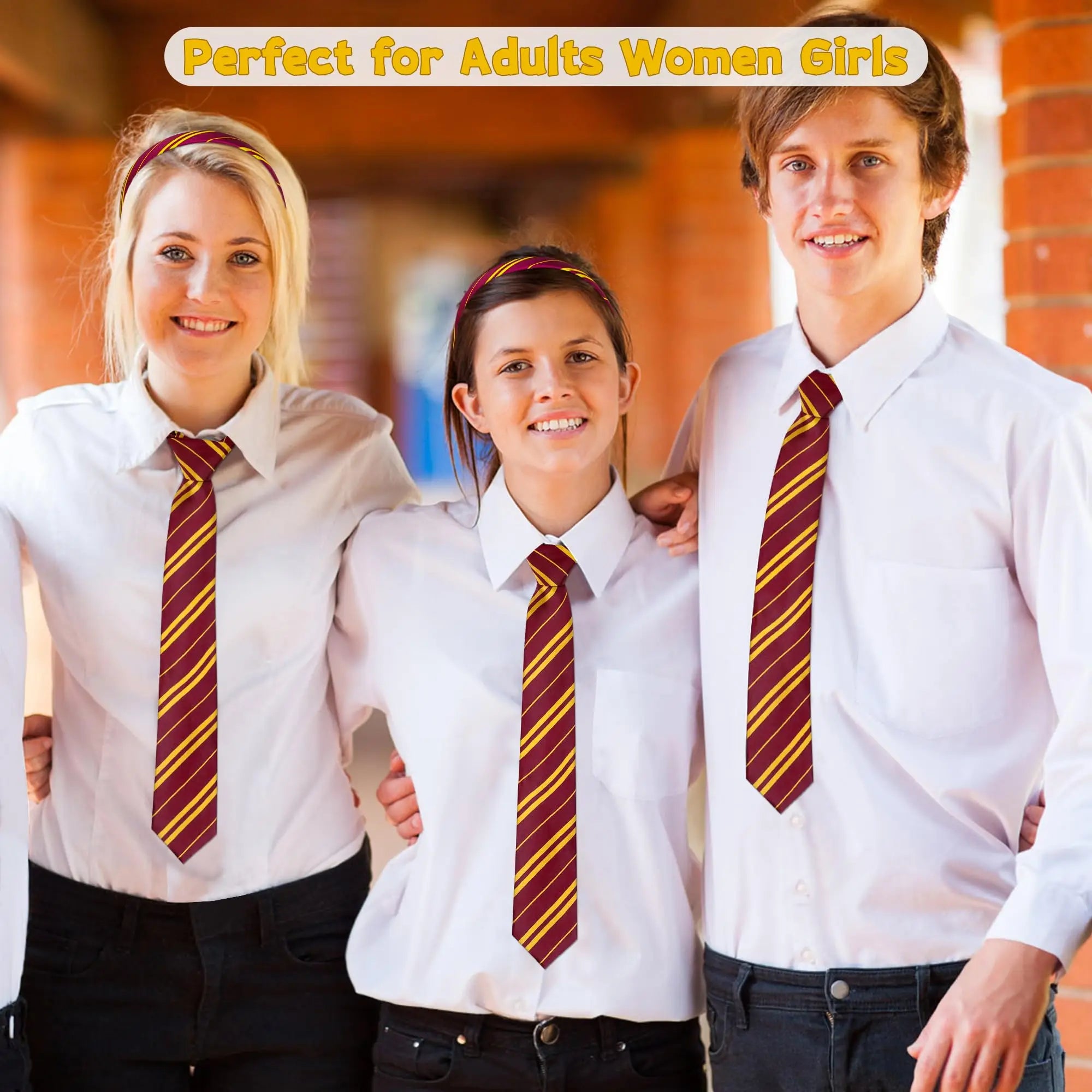 Burgundy and Yellow Striped Headband - Image 6