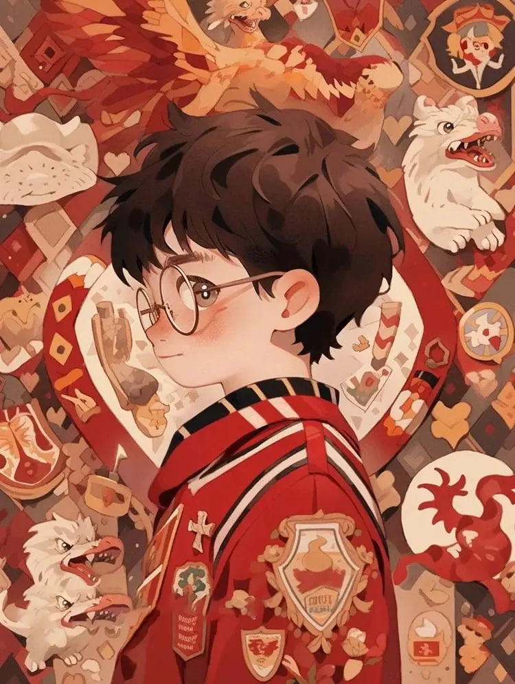 Red Cartoon Mosaic Embroidery Diamond Painting 5D - Image 11