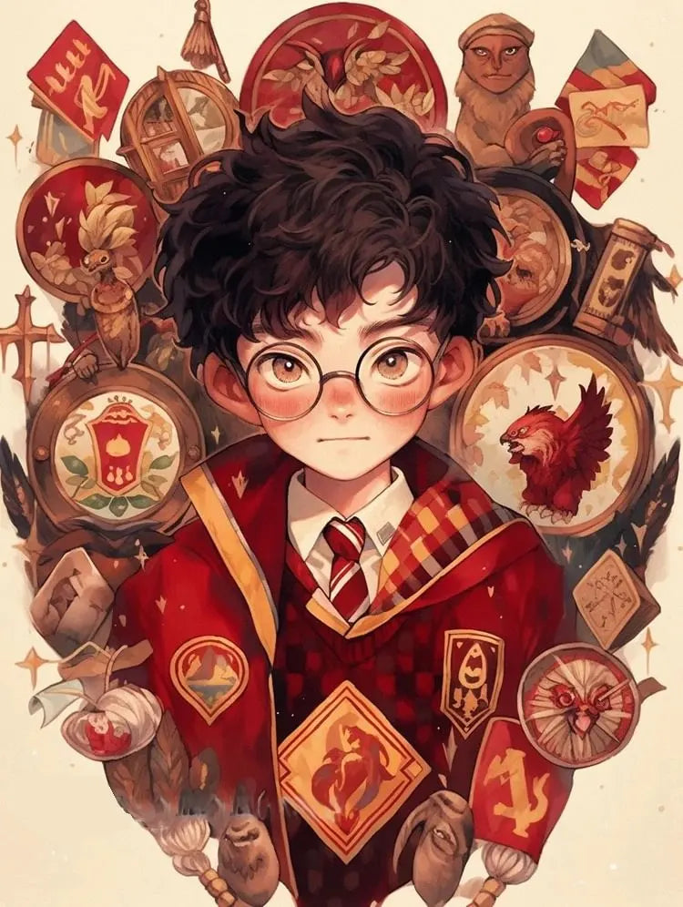 Red Cartoon Mosaic Embroidery Diamond Painting 5D - Image 12