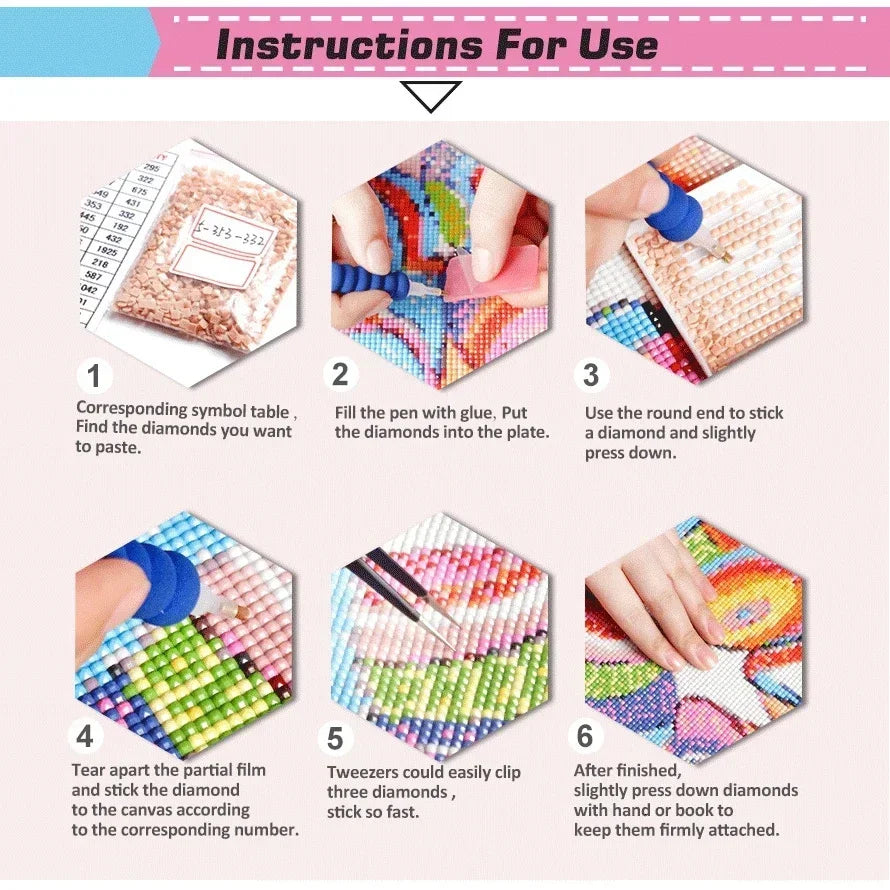 Red Cartoon Mosaic Embroidery Diamond Painting 5D - Image 6