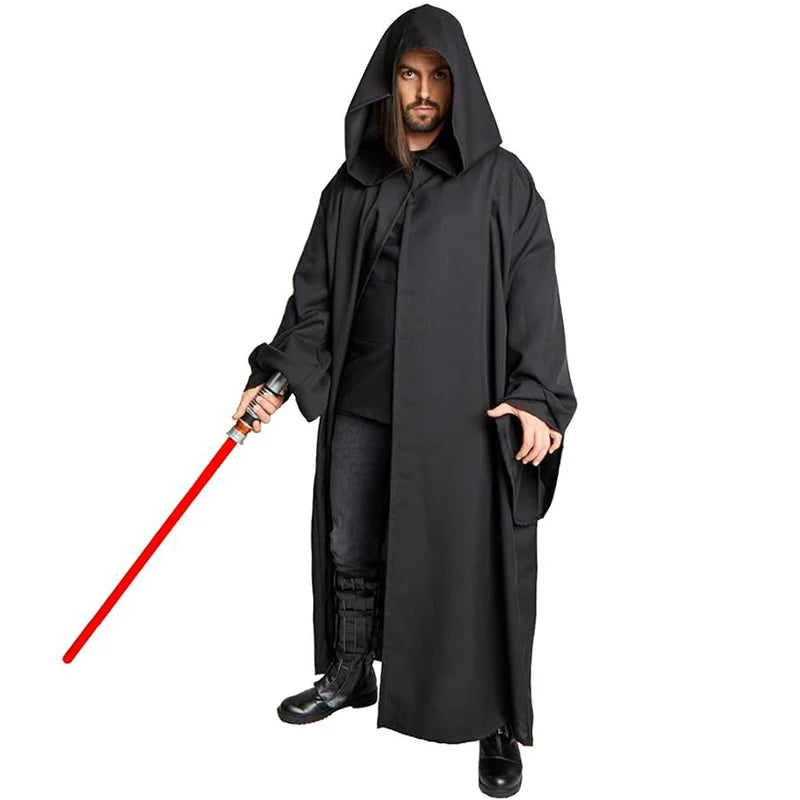 Men’s Black Warrior Hooded Cloak - Image 3