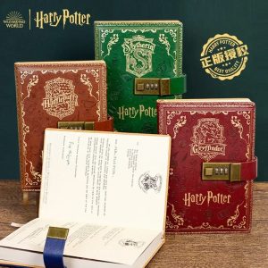 New Authentic Harry Potter Four Houses Retro Password Notebook