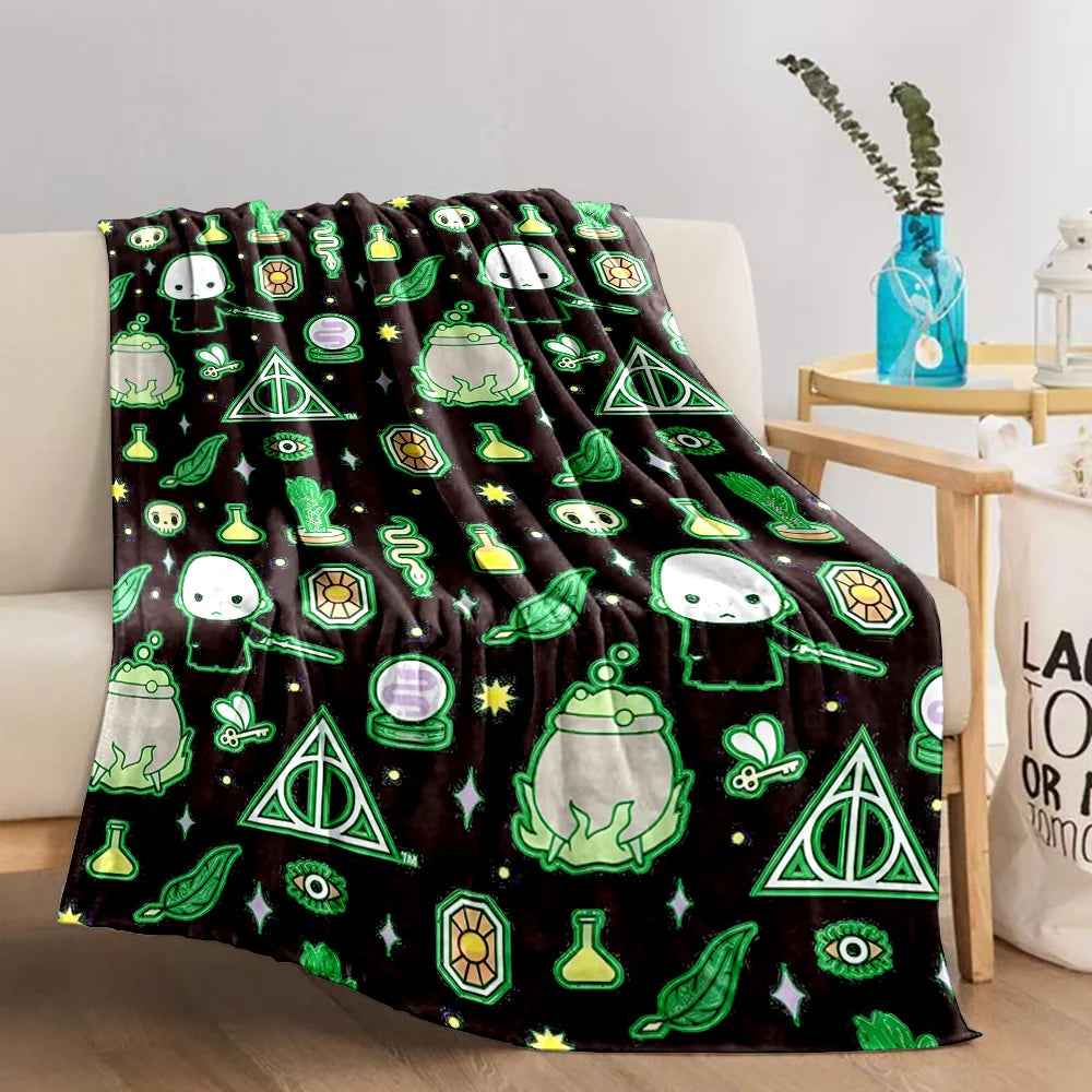 Cartoon Harry Potter Magic Tools Printed Blanket - Image 12