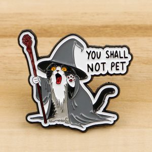 Cute Wizard Cat Enamel Pin – Funny Witch Badge