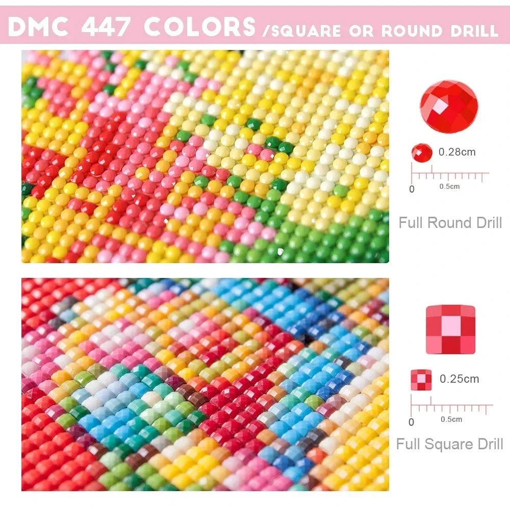 Red Cartoon Mosaic Embroidery Diamond Painting 5D - Image 4