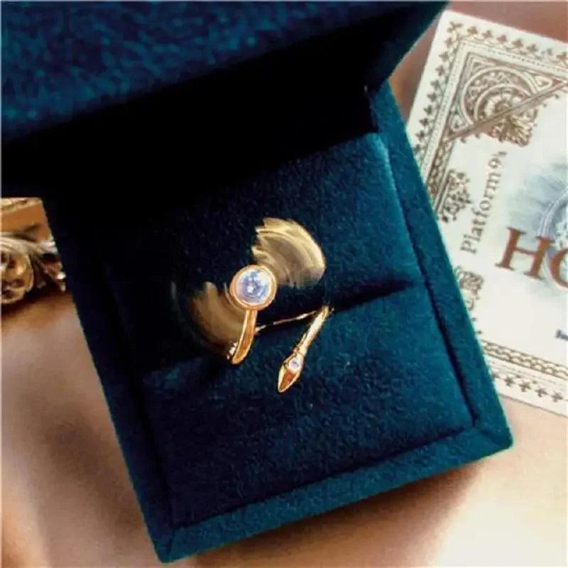 Gold-Plated Snitch Ring – Harries Cosplay Jewelry with Rotatable Wings - Image 2