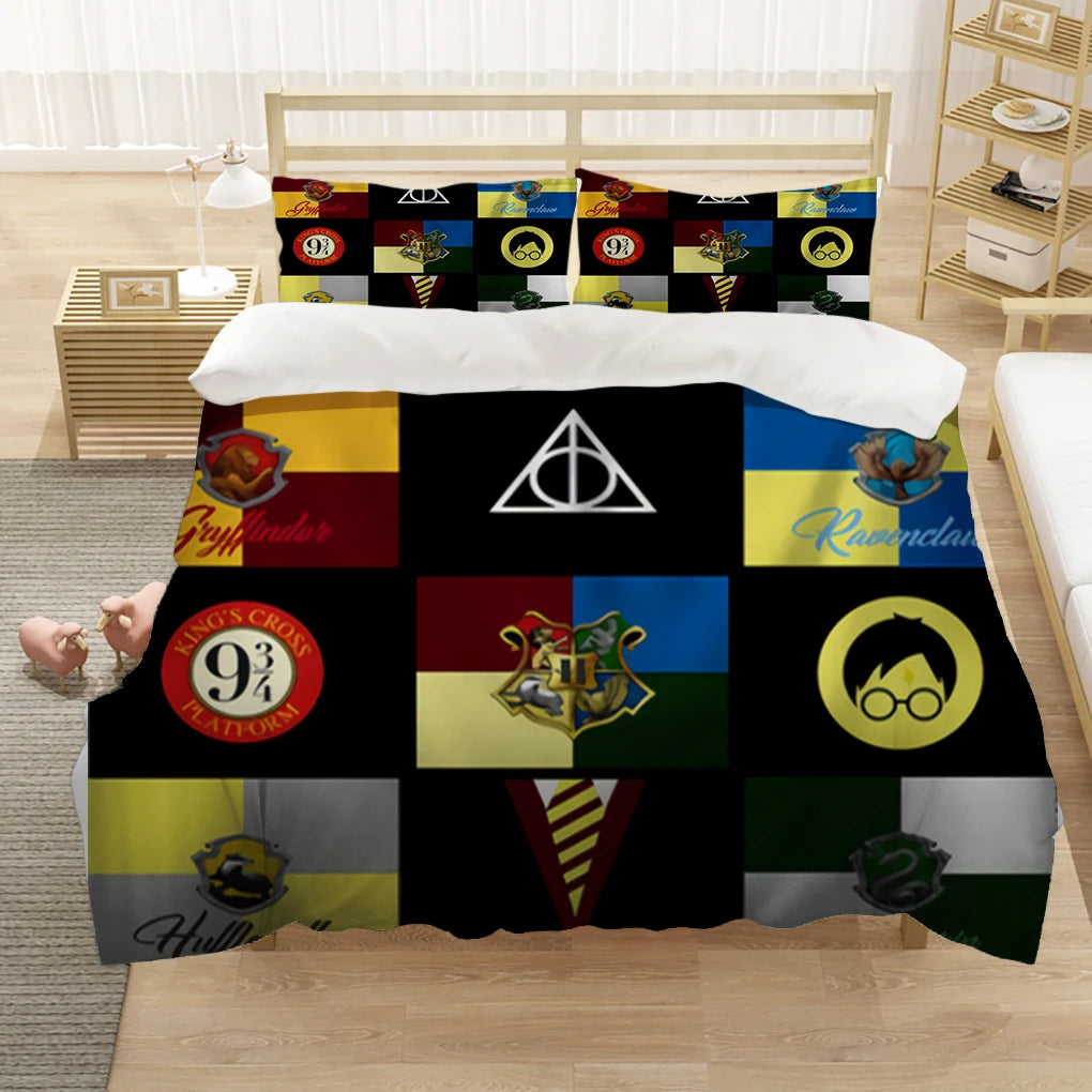 Marauder’s Map Four Magic College 3PCS Duvet Cover Set - Image 8