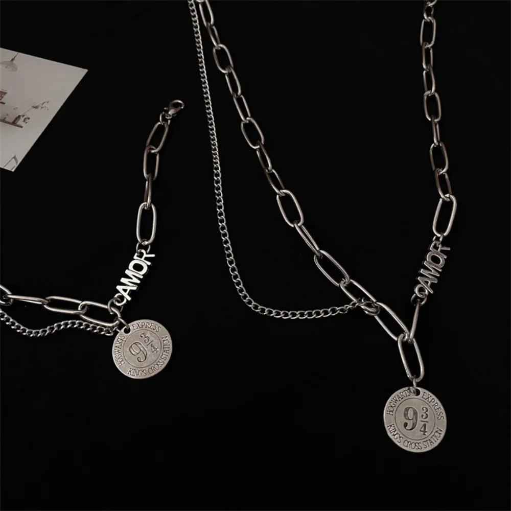 Harry Potter Metal Necklace & Bracelet Set
