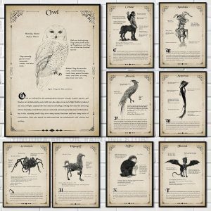 Retro Wizard World Magical Creatures Poster