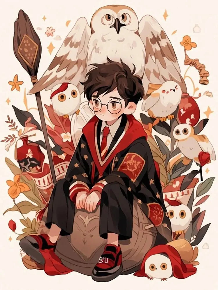 Red Cartoon Mosaic Embroidery Diamond Painting 5D - Image 7