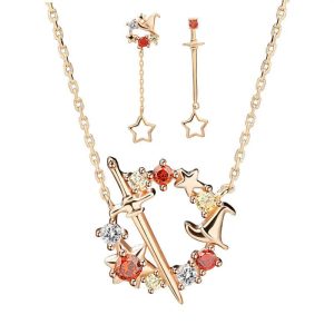 Harry Potter Sorting Hat Necklace & Earrings Set